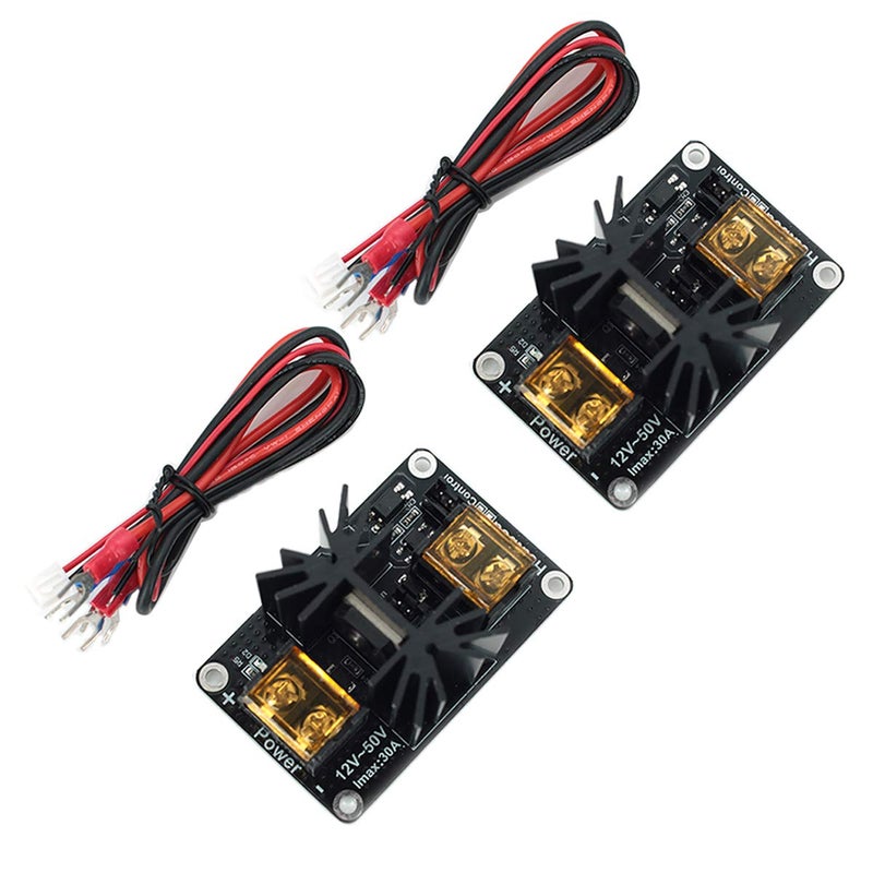 DEVMO 2pcs 3D Printer Accessories 30A Mos Tube Heat Bed Power Module Expansion Board High Current Load Module Mos Tube Hotend Replacement with Cables for 3D Printer - Image 1